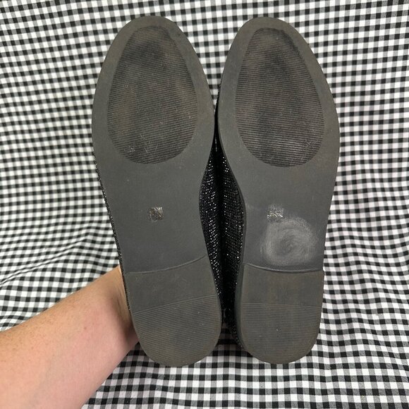 Nelly Bernal Disco Queen Black Rhinestone Loafers Shoes Women's 7.5 - Picture 3 of 4